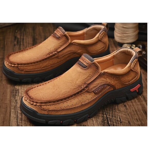 New Men’s Mostelo Brown Slip On Casual Outdoor Hiking Shoes Loafers - Picture 2 of 16